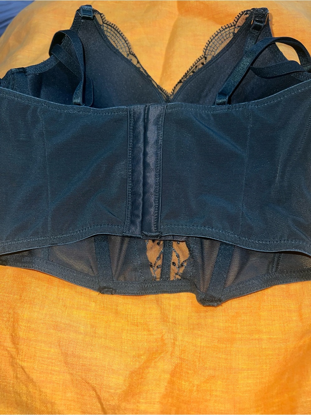 Primark Forest Dark Green Embroidered Mesh Corset Bra Size 34B - Picture 2 of 9